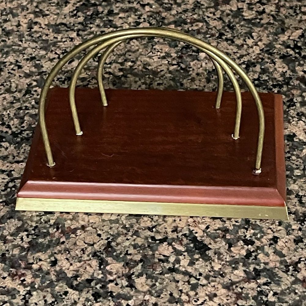 The Bombay Company Brass Arches & Trim Wood Letter Holder Vintage - Picture 8 of 16